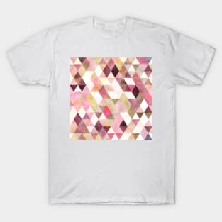 Boho Geometric Triangles Pattern Pastel Watercolor T-Shirt